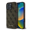 CG Mobile Apple iPhone 16 Pro guess 4g metal gold logo műanyag telefonvédő (textil hátlap) sötétbarna