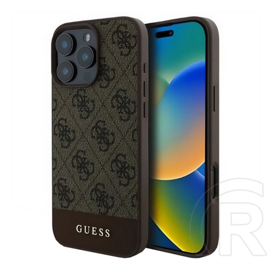 CG Mobile Apple iPhone 16 Pro guess 4g stripe műanyag telefonvédő (textil hátlap) világosbarna
