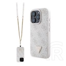 CG Mobile Apple iPhone 16 Pro guess crossbody szilikon telefonvédő (ütésállóság, bőr hatású hátlap + vállpánt) rózsaszín