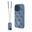 CG Mobile Apple iPhone 16 Pro guess crossbody szilikon telefonvédő (ütésállóság, bőr hatású hátlap + vállpánt) sötétkék