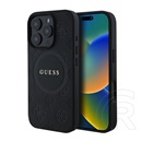 CG Mobile Apple iPhone 16 Pro guess saffiano peony classic logo szilikon védő (ütésálló, bőr hatású, magsafe) fekete