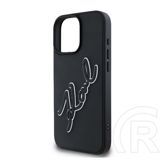 CG Mobile Apple iPhone 16 Pro karl lagerfeld 3d rubber bicolor signature szilikon telefonvédő (ütésállóság, 3d) fekete