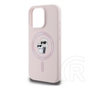 CG Mobile Apple iPhone 16 Pro liquid silicone karl and choupette magsafe szilikon védő (ütésállóság, magsafe) rózsaszín
