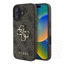 CG Mobile Apple iPhone 16 guess 4g big logo szilikon telefonvédő (ütésállóság, bőr hatású hátlap) sötétbarna
