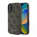 CG Mobile Apple iPhone 16 guess 4g metal gold logo műanyag telefonvédő (textil hátlap) sötétbarna