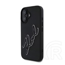 CG Mobile Apple iPhone 16 karl lagerfeld 3d rubber signature szilikon telefonvédő (ütésállóság, 3d) fekete