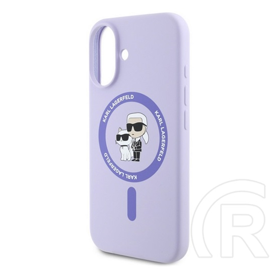 CG Mobile Apple iPhone 16 liquid silicone karl and choupette magsafe szilikon telefonvédő (ütésállóság, magsafe) lila