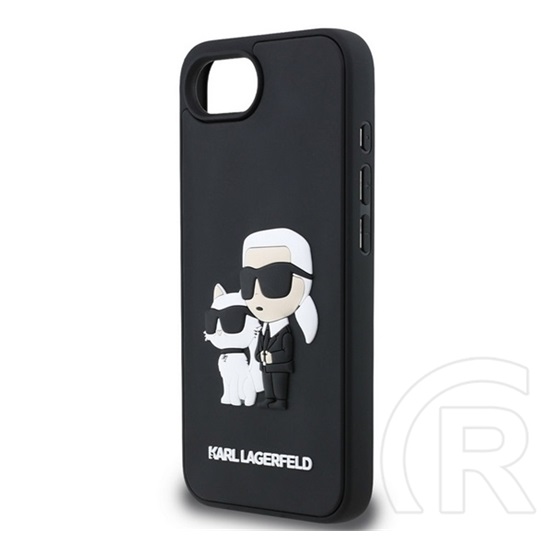 CG Mobile Apple iPhone 16e Karl Lagerfeld 3d rubber karl and choupette szilikon telefonvédő (ütésállóság, 3d) fekete