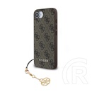 CG Mobile Apple iPhone 16e guess 4g charms műanyag telefonvédő (textil hátlap, telefondísz) barna