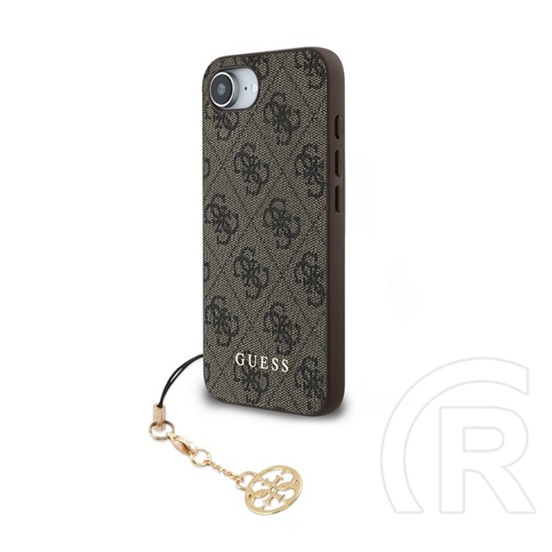 CG Mobile Apple iPhone 16e guess 4g charms műanyag telefonvédő (textil hátlap, telefondísz) barna