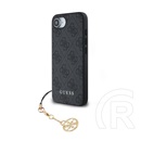 CG Mobile Apple iPhone 16e guess 4g charms műanyag telefonvédő (textil hátlap, telefondísz) sötétszürke