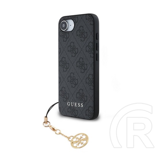 CG Mobile Apple iPhone 16e guess 4g charms műanyag telefonvédő (textil hátlap, telefondísz) sötétszürke