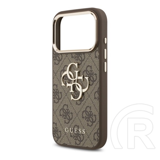 CG Mobile Apple iPhone 17 Pro Max guess 4g big classic logo szilikon védő (ütésállóság, bőr hatású hátlap) barna/arany