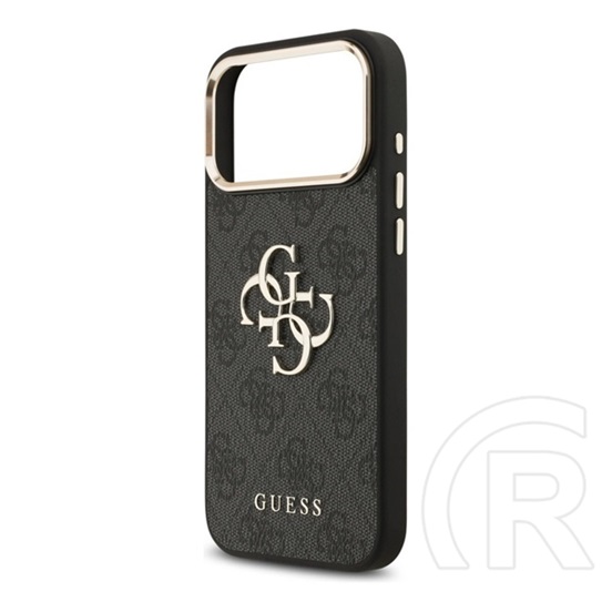 CG Mobile Apple iPhone 17 Pro Max guess 4g big classic logo szilikon védő (ütésállóság, bőr hatású hátlap) fekete/arany