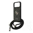 CG Mobile Apple iPhone 17 Pro Max guess 4g big logo crossbody védő (ütésálló, bőr hatású hátlap + vállpánt) fekete