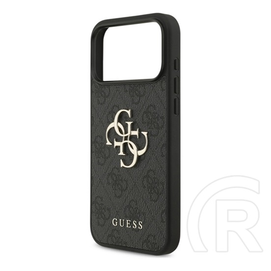 CG Mobile Apple iPhone 17 Pro Max guess 4g big logo szilikon telefonvédő (ütésállóság, bőr hatású hátlap) fekete