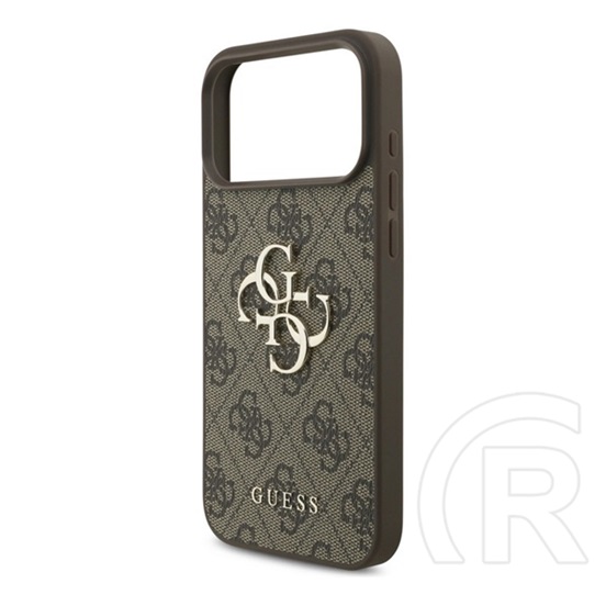 CG Mobile Apple iPhone 17 Pro Max guess 4g big logo szilikon telefonvédő (ütésállóság, bőr hatású hátlap) sötétbarna