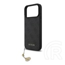 CG Mobile Apple iPhone 17 Pro Max guess 4g charms műanyag telefonvédő (textil hátlap, telefondísz) sötétszürke