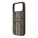 CG Mobile Apple iPhone 17 Pro Max guess 4g printed stripes  (ütésálló, bőr hatás hátlap, magsafe) sötétbarna