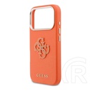 CG Mobile Apple iPhone 17 Pro Max guess fw resin logo szilikon telefonvédő (ütésállóság, bőr hatású hátlap) narancssárga