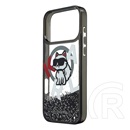 CG Mobile Apple iPhone 17 Pro Max karl lagerfeld choupette logo (csillámporos, flitteres folyadék, magsafe) fekete
