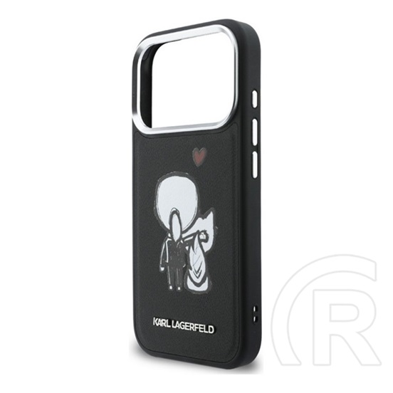 CG Mobile Apple iPhone 17 Pro Max karl lagerfeld karl & choupette back logo (ütésálló, műanyag hátlap, magsafe) fekete