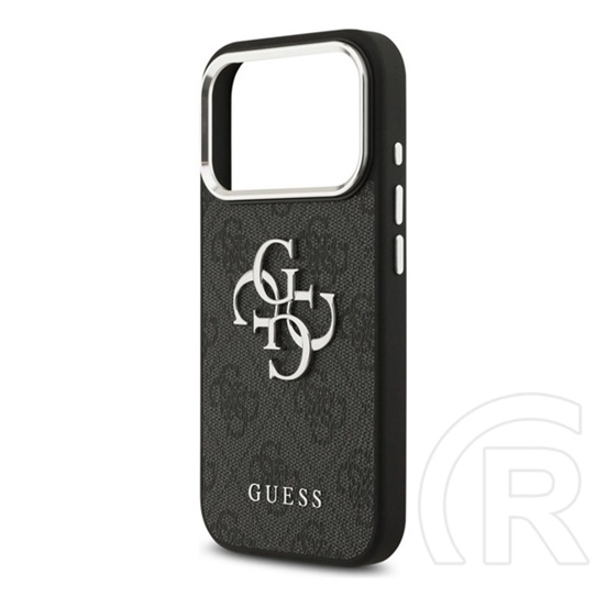 CG Mobile Apple iPhone 17 Pro guess 4g big classic logo szilikon védő (ütésállóság, bőr hatású hátlap) fekete/ezüst