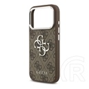 CG Mobile Apple iPhone 17 Pro guess 4g big classic logo szilikon védő (ütésállóság, bőr hatású hátlap) sötétbarna/ezüst