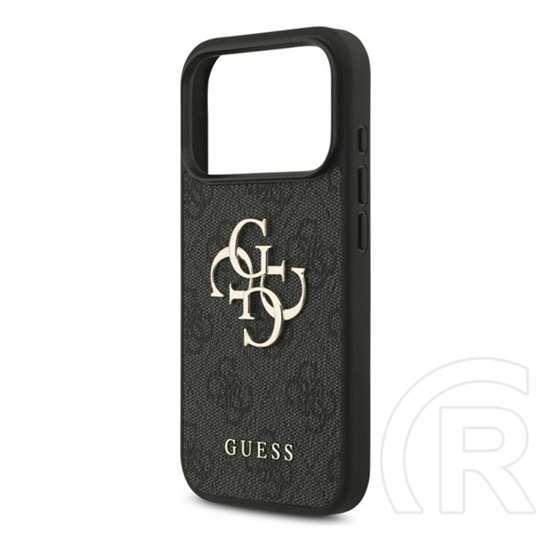 CG Mobile Apple iPhone 17 Pro guess 4g big logo szilikon telefonvédő (ütésállóság, bőr hatású hátlap) fekete