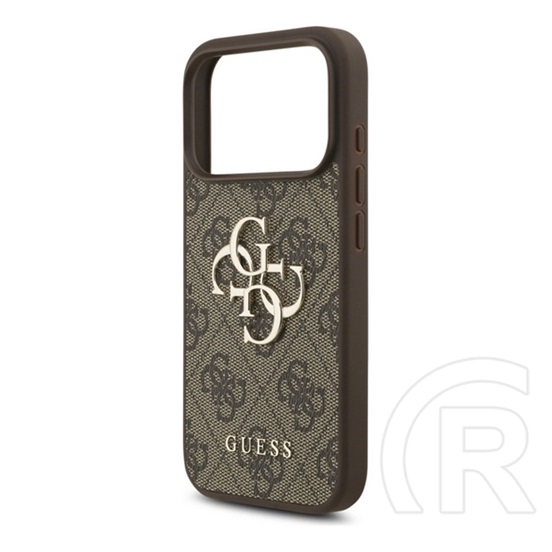 CG Mobile Apple iPhone 17 Pro guess 4g big logo szilikon telefonvédő (ütésállóság, bőr hatású hátlap) sötétbarna