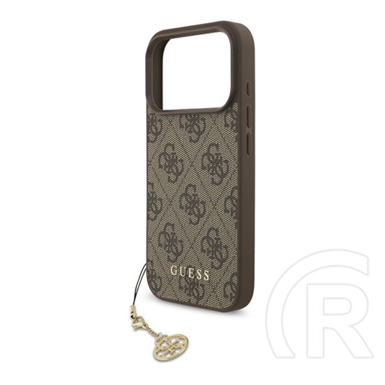 CG Mobile Apple iPhone 17 Pro guess 4g charms műanyag telefonvédő (textil hátlap, telefondísz) barna