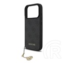 CG Mobile Apple iPhone 17 Pro guess 4g charms műanyag telefonvédő (textil hátlap, telefondísz) sötétszürke