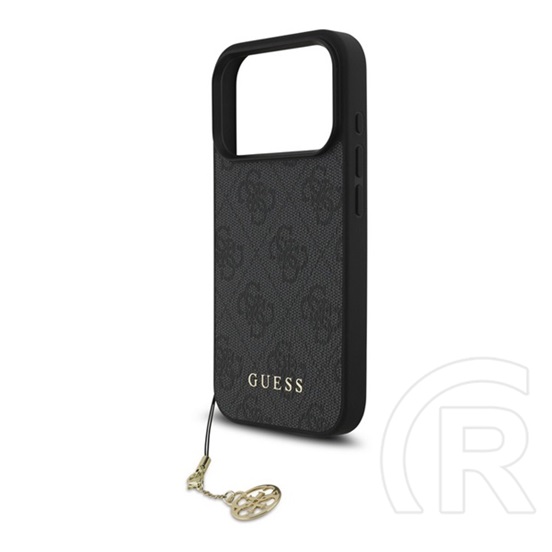 CG Mobile Apple iPhone 17 Pro guess 4g charms műanyag telefonvédő (textil hátlap, telefondísz) sötétszürke