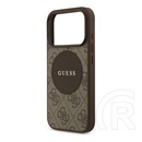 CG Mobile Apple iPhone 17 Pro guess 4g circle classic logo szilikon védő (ütésálló, textil hátlap, magsafe) sötétbarna