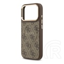 CG Mobile Apple iPhone 17 Pro guess 4g classic logo szilikon telefonvédő (ütésállóság, bőr hatású hátlap) sötétbarna
