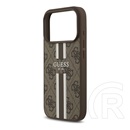 CG Mobile Apple iPhone 17 Pro guess 4g printed stripes szilikon védő (ütésálló, bőr hatású hátlap, magsafe) sötétbarna