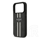 CG Mobile Apple iPhone 17 Pro guess 4g printed stripes szilikon védő (ütésállóság, bőr hatású hátlap, magsafe) fekete