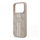 CG Mobile Apple iPhone 17 Pro guess 4g printed stripes szilikon védő (ütésállóság, bőr hatású hátlap, magsafe) rózsaszín