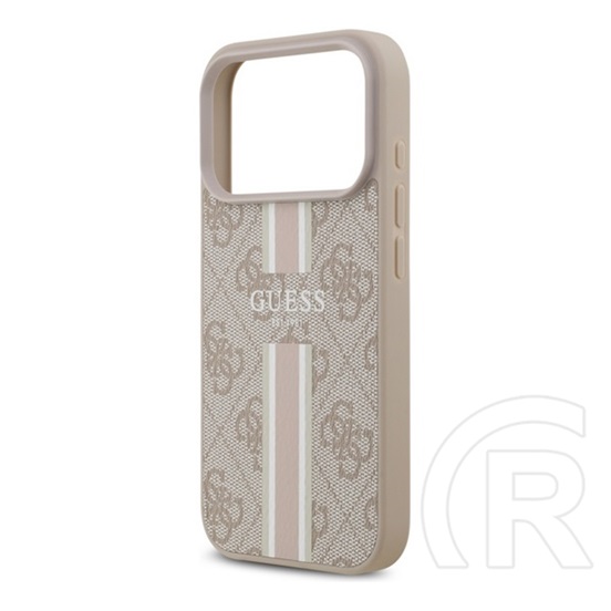 CG Mobile Apple iPhone 17 Pro guess 4g printed stripes szilikon védő (ütésállóság, bőr hatású hátlap, magsafe) rózsaszín