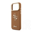 CG Mobile Apple iPhone 17 Pro guess grained big 4g & stand camera védő (eco bőr hatású hátlap, kitámasztó) barna