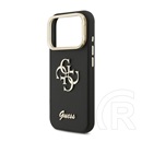 CG Mobile Apple iPhone 17 Pro guess grained big 4g & stand camera védő (eco bőr hatású hátlap, kitámasztó) fekete