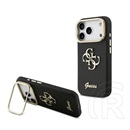 CG Mobile Apple iPhone 17 Pro guess grained big 4g & stand camera védő (eco bőr hatású hátlap, kitámasztó) fekete