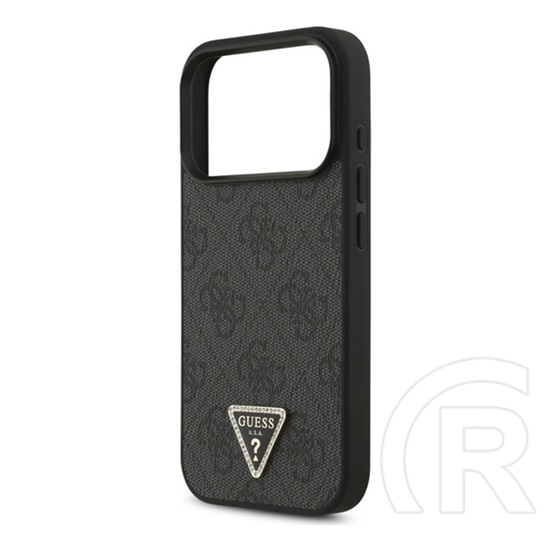 CG Mobile Apple iPhone 17 Pro guess leather 4g triangle strass magsafe szilikon védő (bőr hatású hátlap, magsafe) fekete