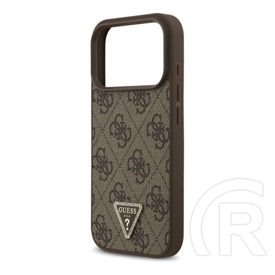 CG Mobile Apple iPhone 17 Pro guess leather 4g triangle strass magsafe védő (bőr hatású hátlap, magsafe) sötétbarna