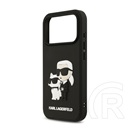CG Mobile Apple iPhone 17 Pro karl lagerfeld 3d rubber karl and choupette szilikon telefonvédő (ütésállóság, 3d) fekete