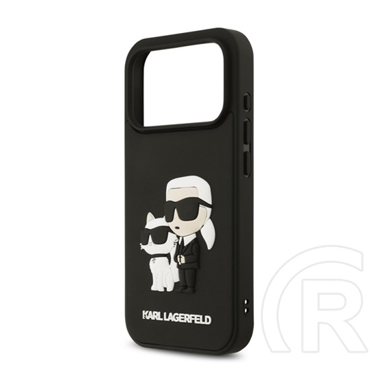 CG Mobile Apple iPhone 17 Pro karl lagerfeld 3d rubber karl and choupette szilikon telefonvédő (ütésállóság, 3d) fekete