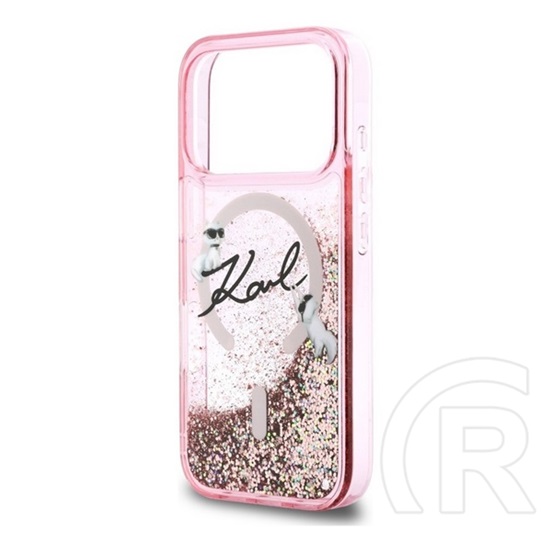 CG Mobile Apple iPhone 17 Pro karl lagerfeld liquid glitter karl script (csillogó, magsafe) rózsaszín