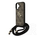 CG Mobile Apple iPhone 17 guess 4g big logo cord stap crossbody védő (ütésálló, bőr hatású hátlap + vállpánt) barna