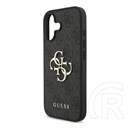 CG Mobile Apple iPhone 17 guess 4g big logo szilikon telefonvédő (ütésállóság, bőr hatású hátlap) fekete
