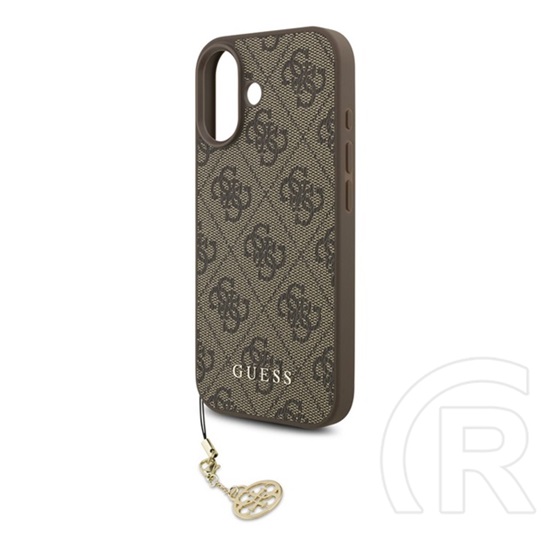 CG Mobile Apple iPhone 17 guess 4g charms műanyag telefonvédő (textil hátlap, telefondísz) barna